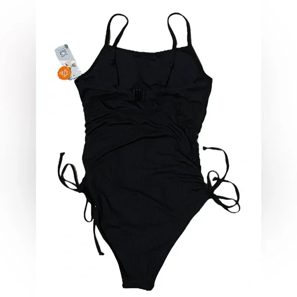 Soft Ribbed Ruched Sides Swimsuit - Picture 6 of 8